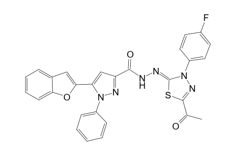 N'-[5'-Acetyl-3'-(p-fluorophenyl)-1',3',4'-thiadiazol-2'(3H)-ylidene]-5-(benzofuran-2"-yl)-1-phenyl-1H-pyrazole-3-(carbonyl)hydrazide