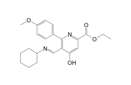 Ethyl 4-hydroxy-5-(cyclohexyliminomethyl)-6-(4-methoxyphenyl)pyridine-2-carboxylate
