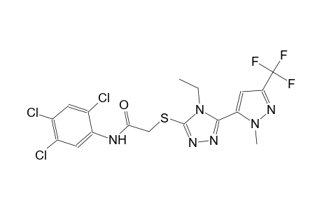 2-({4-ethyl-5-[1-methyl-3-(trifluoromethyl)-1H-pyrazol-5-yl]-4H-1,2,4-triazol-3-yl}sulfanyl)-N-(2,4,5-trichlorophenyl)acetamide