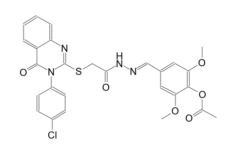 4-{(E)-[({[3-(4-chlorophenyl)-4-oxo-3,4-dihydro-2-quinazolinyl]sulfanyl}acetyl)hydrazono]methyl}-2,6-dimethoxyphenyl acetate