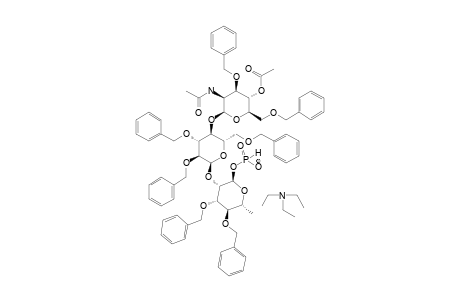 TRIETHYLAMMONIUM-O-(2-ACETAMIDO-4-O-ACETYL-3,6-DI-O-BENZYL-2-DEOXY-BETA-D-MANNOPYRANOSYL)-(1->4)-O-(2,3,6-TRI-O-BENZYL-ALPHA-D-GLUCOPYRANOSYL-(1->