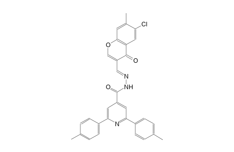 N'-[(E)-(6-chloro-7-methyl-4-oxo-4H-chromen-3-yl)methylidene]-2,6-bis(4-methylphenyl)isonicotinohydrazide