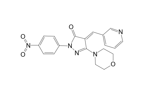 (4E)-5-(4-morpholinyl)-2-(4-nitrophenyl)-4-(3-pyridinylmethylidene)-3-pyrazolone