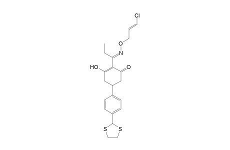 2-Cyclohexen-1-one, 2-[1-[[(3-chloro-2-propenyl)oxy]imino]propyl]-5-[4-(1,3-dithiolan-2-yl)phenyl]-3-hydroxy-, (E,?)-