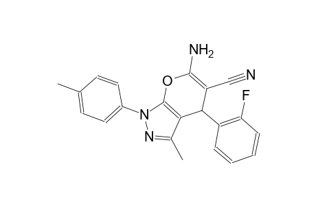 pyrano[2,3-c]pyrazole-5-carbonitrile, 6-amino-4-(2-fluorophenyl)-1,4-dihydro-3-methyl-1-(4-methylphenyl)-