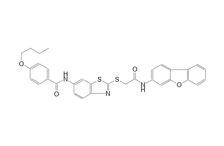 4-butoxy-N-(2-{[2-(dibenzo[b,d]furan-3-ylamino)-2-oxoethyl]sulfanyl}-1,3-benzothiazol-6-yl)benzamide