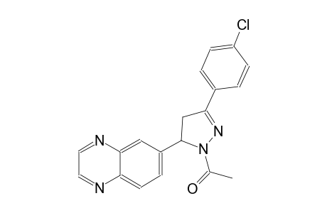 quinoxaline, 6-[1-acetyl-3-(4-chlorophenyl)-4,5-dihydro-1H-pyrazol-5-yl]-