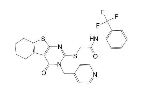 2-{[4-oxo-3-(4-pyridinylmethyl)-3,4,5,6,7,8-hexahydro[1]benzothieno[2,3-d]pyrimidin-2-yl]sulfanyl}-N-[2-(trifluoromethyl)phenyl]acetamide