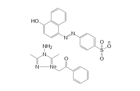 4-amino-3,5-dimethyl-1-(2-oxo-2-phenylethyl)-4H-1,2,4-triazol-1-ium 4-[(E)-(4-hydroxy-1-naphthyl)diazenyl]benzenesulfonate