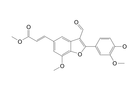 5-[2-(METHOXYCARBONYL)-TRANS-ETHENYL]-7-METHOXY-2-(3'-METHOXY-4'-HYDROXYPHENYL)-BENZO-[B]-FURAN-3-CARBALDEHYDE