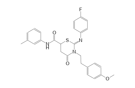 (2Z)-2-[(4-fluorophenyl)imino]-3-[2-(4-methoxyphenyl)ethyl]-N-(3-methylphenyl)-4-oxotetrahydro-2H-1,3-thiazine-6-carboxamide
