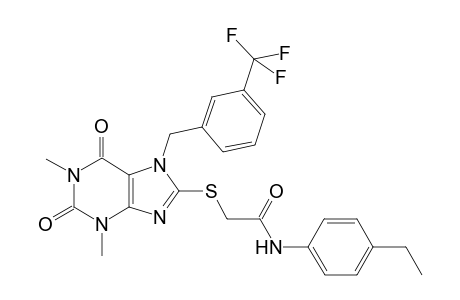 2-({1,3-dimethyl-2,6-dioxo-7-[3-(trifluoromethyl)benzyl]-2,3,6,7-tetrahydro-1H-purin-8-yl}sulfanyl)-N-(4-ethylphenyl)acetamide