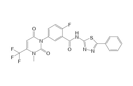 2-fluoro-5-[3-methyl-2,6-dioxo-4-(trifluoromethyl)pyrimidin-1-yl]-N-(5-phenyl-1,3,4-thiadiazol-2-yl)benzamide