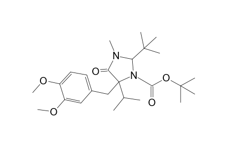 t-Butyl 2-(t-butyl)-5-(3',4'-dimethoxybenzyl)-5-(1'-methylethyl)-3-methyl-4-oxo-1-imidazolidinecarboxylate