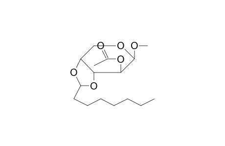 .beta.-D-Arabinopyranoside, methyl-2-O-acetyl-3,4-O-octylidene-, exo- or endo-