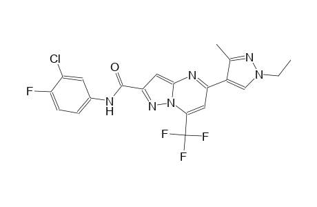N-(3-chloro-4-fluorophenyl)-5-(1-ethyl-3-methyl-1H-pyrazol-4-yl)-7-(trifluoromethyl)pyrazolo[1,5-a]pyrimidine-2-carboxamide