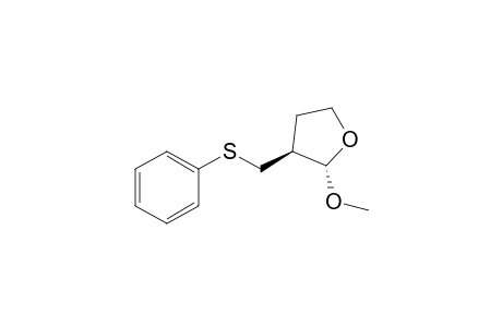 Furan, tetrahydro-2-methoxy-3-[(phenylthio)methyl]-, trans-