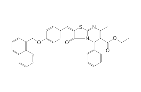 ethyl (2E)-7-methyl-2-[4-(1-naphthylmethoxy)benzylidene]-3-oxo-5-phenyl-2,3-dihydro-5H-[1,3]thiazolo[3,2-a]pyrimidine-6-carboxylate