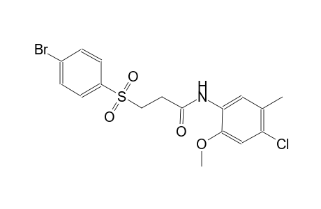 3-[(4-bromophenyl)sulfonyl]-N-(4-chloro-2-methoxy-5-methylphenyl)propanamide