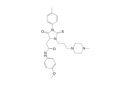 N-(4-methoxyphenyl)-2-{1-(4-methylphenyl)-3-[3-(4-methyl-1-piperazinyl)propyl]-5-oxo-2-thioxo-4-imidazolidinyl}acetamide