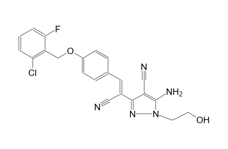 5-amino-3-((Z)-2-{4-[(2-chloro-6-fluorobenzyl)oxy]phenyl}-1-cyanoethenyl)-1-(2-hydroxyethyl)-1H-pyrazole-4-carbonitrile