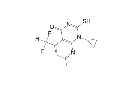 pyrido[2,3-d]pyrimidin-4(1H)-one, 1-cyclopropyl-5-(difluoromethyl)-2-mercapto-7-methyl-