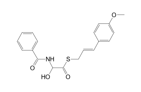 Ethanethioic acid, (benzoylamino)hydroxy-, S-[3-(4-methoxyphenyl)-2-propenyl]ester, (E)-(.+-.)-