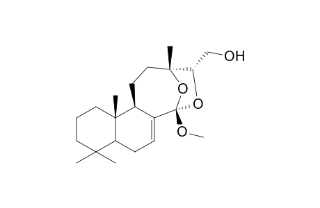 5,5,9,13-Tetramethyl-14-hydroxymethyl-15-methoxy-15,17-dioxatetrahydro[8.6.0.0(4,9).1(13,16)]hexadec-1-ene