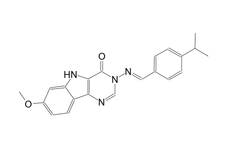 3-{[(E)-(4-isopropylphenyl)methylidene]amino}-7-methoxy-3,5-dihydro-4H-pyrimido[5,4-b]indol-4-one