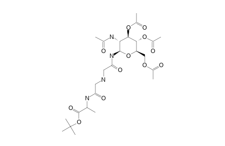 TERT.-BUTYL_N-{2-OXO-2-[(3,4,6-TRI-O-ACETYL-2-ACETAMIDO-2-DEOXY-BETA-D-GLUCOPYRANOSYL)-AMINO]-ETHYL}-GLYCYLALANINATE