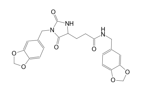 4-imidazolidinepropanamide, N,1-bis(1,3-benzodioxol-5-ylmethyl)-2,5-dioxo-, (4S)-