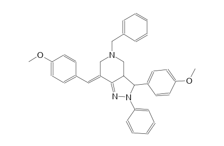 (7E)-5-benzyl-7-(4-methoxybenzylidene)-3-(4-methoxyphenyl)-2-phenyl-3,3a,4,5,6,7-hexahydro-2H-pyrazolo[4,3-c]pyridine