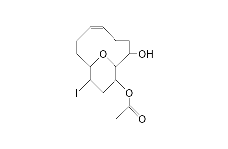 3-Acetoxy-5-iodo-2,6-(1-hydroxy-4-hepteno)-tetrahydro-pyran