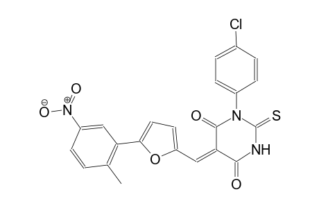 (5Z)-1-(4-chlorophenyl)-5-{[5-(2-methyl-5-nitrophenyl)-2-furyl]methylene}-2-thioxodihydro-4,6(1H,5H)-pyrimidinedione