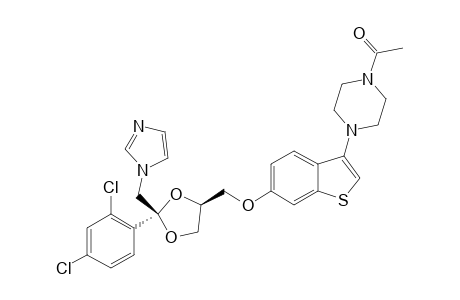 (+/-)-CIS-3-(4-ACETYL-1-PIPERAZINYL)-6-{[2-(2,4-DICHLOROPHENYL)-2-(1H-IMIDAZOL-1-YL-METHYL)-1,3-DIOXOLAN-4-YL]-METHOXY}-BENZO-[B]-THIOPHENE