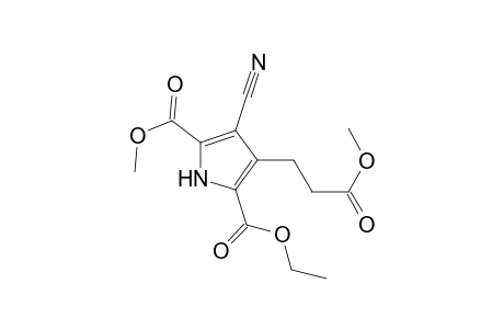 3-cyano-4-(3-keto-3-methoxy-propyl)-1H-pyrrole-2,5-dicarboxylic acid O5-ethyl ester O2-methyl ester