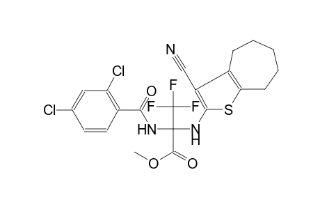 alanine, N-(3-cyano-5,6,7,8-tetrahydro-4H-cyclohepta[b]thien-2-yl)-2-[(2,4-dichlorobenzoyl)amino]-3,3,3-trifluoro-, methyl ester