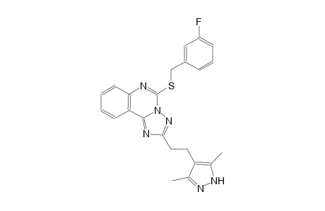 [1,2,4]triazolo[1,5-c]quinazoline, 2-[2-(3,5-dimethyl-1H-pyrazol-4-yl)ethyl]-5-[[(3-fluorophenyl)methyl]thio]-