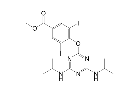 4-[[4,6-bis(isopropylamino)-s-triazin-2-yl]oxy]-3,5-diiodo-benzoic acid methyl ester