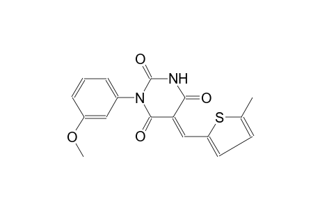 2,4,6(1H,3H,5H)-pyrimidinetrione, 1-(3-methoxyphenyl)-5-[(5-methyl-2-thienyl)methylene]-, (5E)-