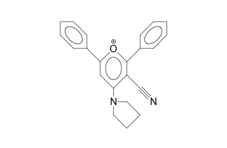 3-Cyano-2,6-diphenyl-4-(1-pyrrolidino)-pyrylium cation