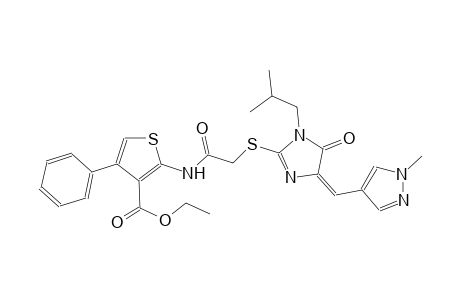 ethyl 2-{[({(4E)-1-isobutyl-4-[(1-methyl-1H-pyrazol-4-yl)methylene]-5-oxo-4,5-dihydro-1H-imidazol-2-yl}sulfanyl)acetyl]amino}-4-phenyl-3-thiophenecarboxylate