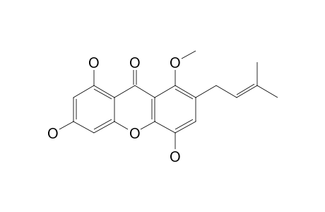 AFZELIIXANTHONE-A;4,6,8-TRIHYDROXY-2-(3-METHYLBUT-2-ENYL)-1-METHOXYXANTHONE