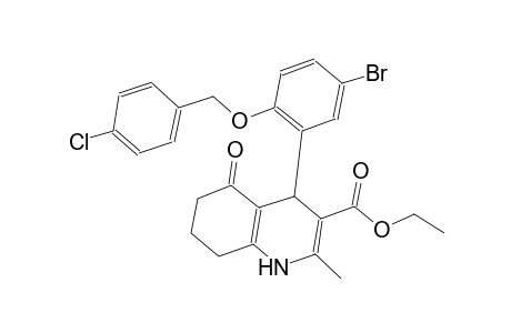 ethyl 4-{5-bromo-2-[(4-chlorobenzyl)oxy]phenyl}-2-methyl-5-oxo-1,4,5,6,7,8-hexahydro-3-quinolinecarboxylate