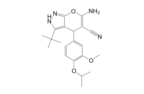 6-amino-3-tert-butyl-4-(4-isopropoxy-3-methoxyphenyl)-2,4-dihydropyrano[2,3-c]pyrazole-5-carbonitrile