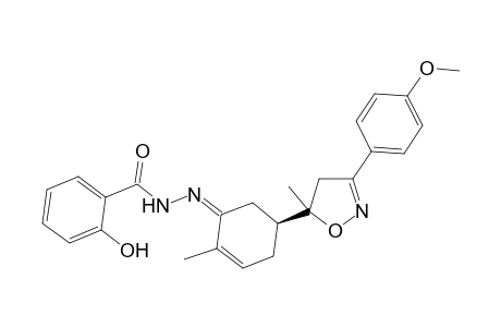 2-Hydroxy-N'-[(1Z,5S)-5-[3-(4-methoxyphenyl)-5-methyl-4,5-dihydro-1,2-oxazol-5-yl]-2-methylcyclohex-2-en-1-ylidene]benzohydrazide
