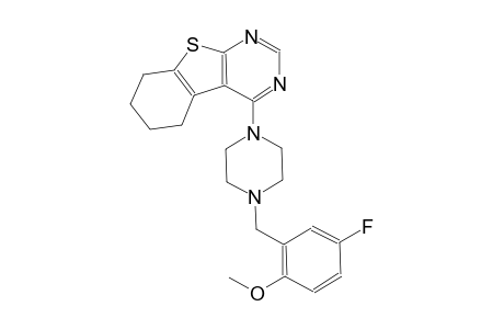 4-[4-(5-fluoro-2-methoxybenzyl)-1-piperazinyl]-5,6,7,8-tetrahydro[1]benzothieno[2,3-d]pyrimidine