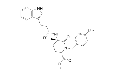 (2S*,5S*)-Methyl 5-(3-1H-indol-3-ylpropionylamino)-1-(4-methoxybenzyl)-5-methyl-6-oxo-2-piperidinecarboxylate