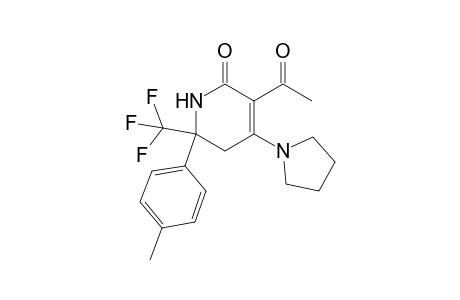 5-Acetyl-2-(4-methylphenyl)-4-(1-pyrrolidinyl)-2-(trifluoromethyl)-1,3-dihydropyridin-6-one