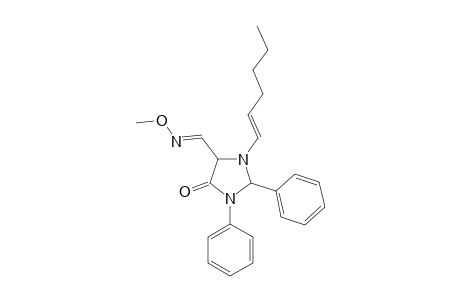 4-Imidazolidinecarboximidic acid, 3-cyclohexyl-5-oxo-1,2-diphenyl-, methyl ester, trans-